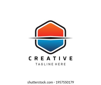 Hexagone Icon Logo. Technology Logo Design Concept.