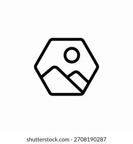 Vector de signo de icono de imagen hexagonal