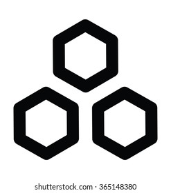 Hexagones Bold Line Vector Icon 