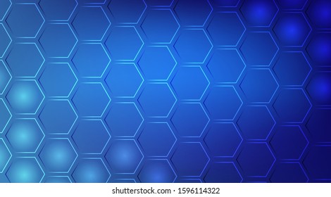 Hexagons abstract background with geometric shapes. Science, technology concept. Futuristic background. light blue.  Vector illustration.