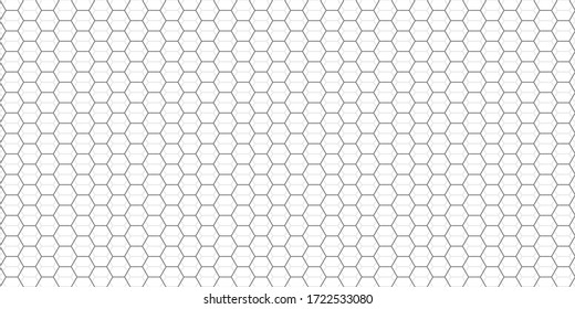 Hexagons abstracta el fondo de la cuadrícula. Patrón hexagonal gris con polígonos sutiles. Textura geométrica lineal. Ilustración vectorial exagerada