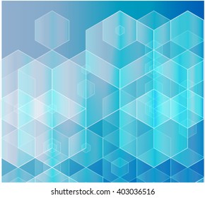 hexagons abstraction on a blue background