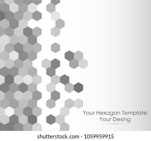 Hexagons background abstract science design vector illustration. Monochrome vector illustration
