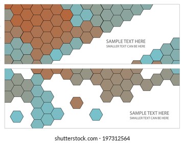 hexagons banners with place for your text