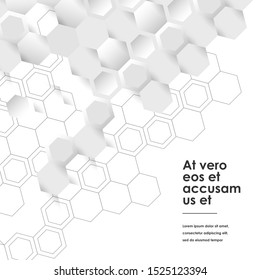 Hexagons connect background and abstract science design. Vector illustration
