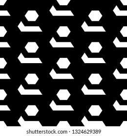 Hexagons, curves pattern.Geometric wallpaper. Ethnic backdrop. Polygons ornament. Mosaics background. Tribal motif. Digital paper, textile print, abstract. Seamless vector
