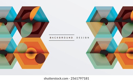 Hexagons design geometric abstract background