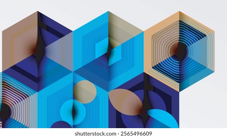 Hexagons design geometric abstract background