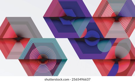 Hexagons design geometric abstract background