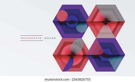 Hexagons design geometric abstract background