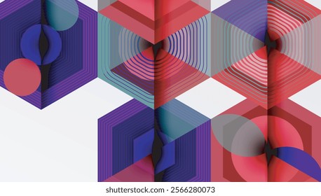 Hexagons design geometric abstract background