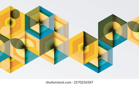 Hexagons design geometric abstract background
