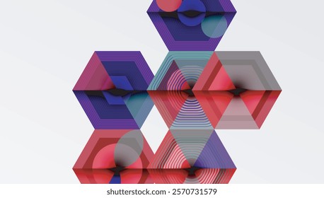 Hexagons design geometric abstract background