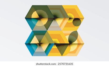 Hexagons design geometric abstract background