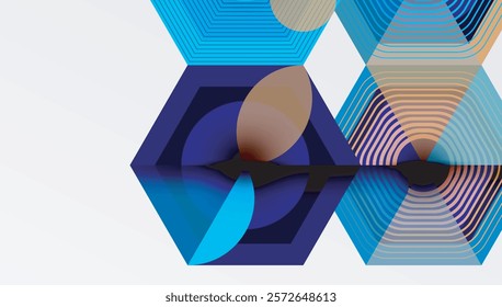 Hexagons design geometric abstract background