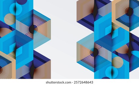 Hexagons design geometric abstract background