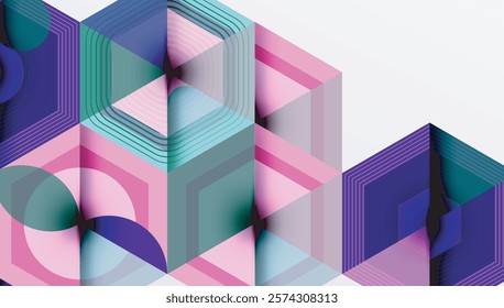 Hexagons design geometric abstract background