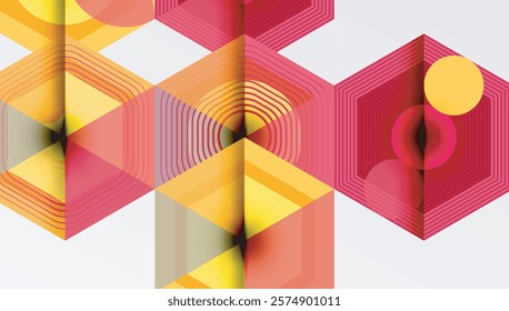 Hexagons design geometric abstract background