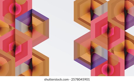 Hexagons design geometric abstract background