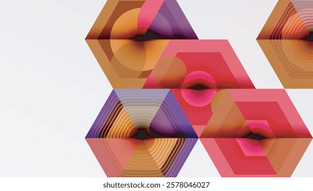 Hexagons design geometric abstract background