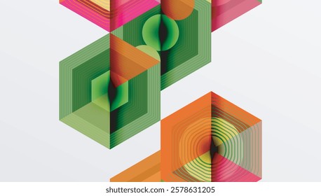 Hexagons design geometric abstract background