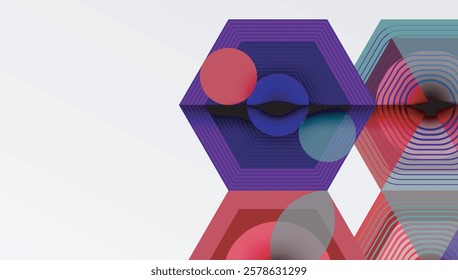 Hexagons design geometric abstract background