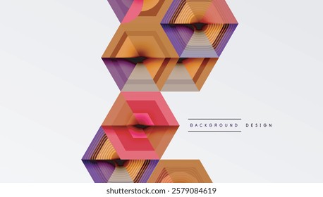Hexagons design geometric abstract background
