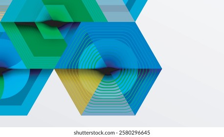 Hexagons design geometric abstract background