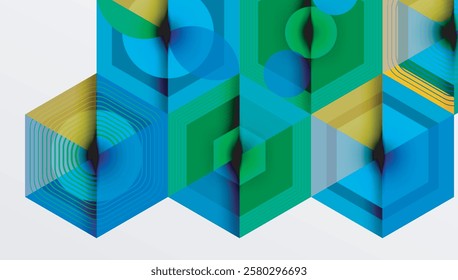 Hexagons design geometric abstract background