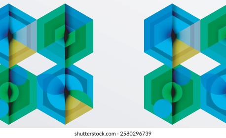 Hexagons design geometric abstract background