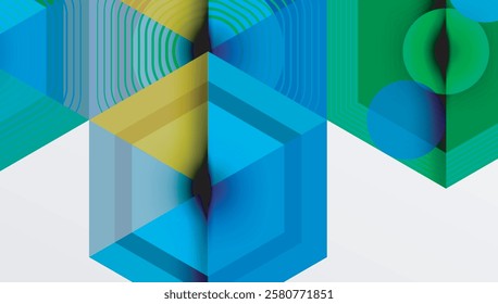 Hexagons design geometric abstract background