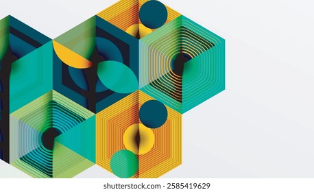Hexagons design geometric abstract background
