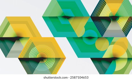 Hexagons design geometric abstract background