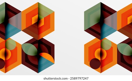 Hexagons design geometric abstract background