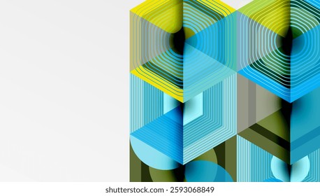 Hexagons design geometric abstract background