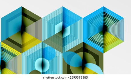 Hexagons design geometric abstract background