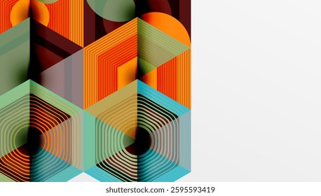 Hexagons design geometric abstract background