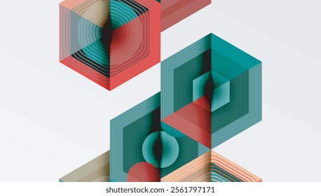 Hexagons, diamonds pattern. Geometric repeating hexagon background
