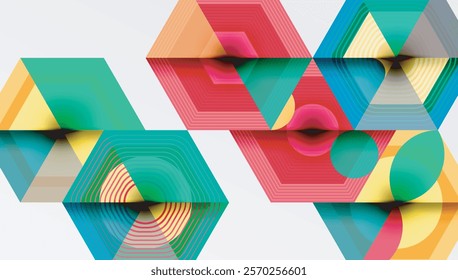 Hexagons, diamonds pattern. Geometric repeating hexagon background