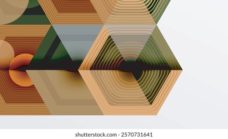 Hexagons, diamonds pattern. Geometric repeating hexagon background