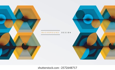 Hexagons, diamonds pattern. Geometric repeating hexagon background