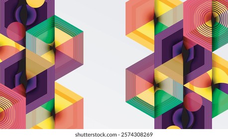 Hexagons, diamonds pattern. Geometric repeating hexagon background