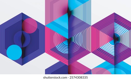 Hexagons, diamonds pattern. Geometric repeating hexagon background