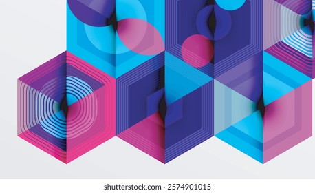 Hexagons, diamonds pattern. Geometric repeating hexagon background