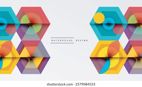 Hexagons, diamonds pattern. Geometric repeating hexagon background