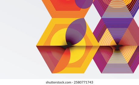 Hexagons, diamonds pattern. Geometric repeating hexagon background