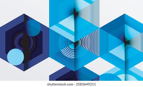 Hexagons, diamonds pattern. Geometric repeating hexagon background
