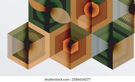 Hexagons, diamonds pattern. Geometric repeating hexagon background