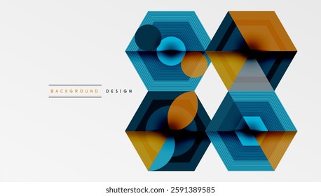 Hexagons, diamonds pattern. Geometric repeating hexagon background