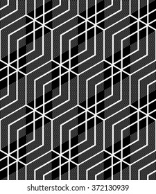 Hexagons and diamonds pattern. Seamless texture. Vector art.